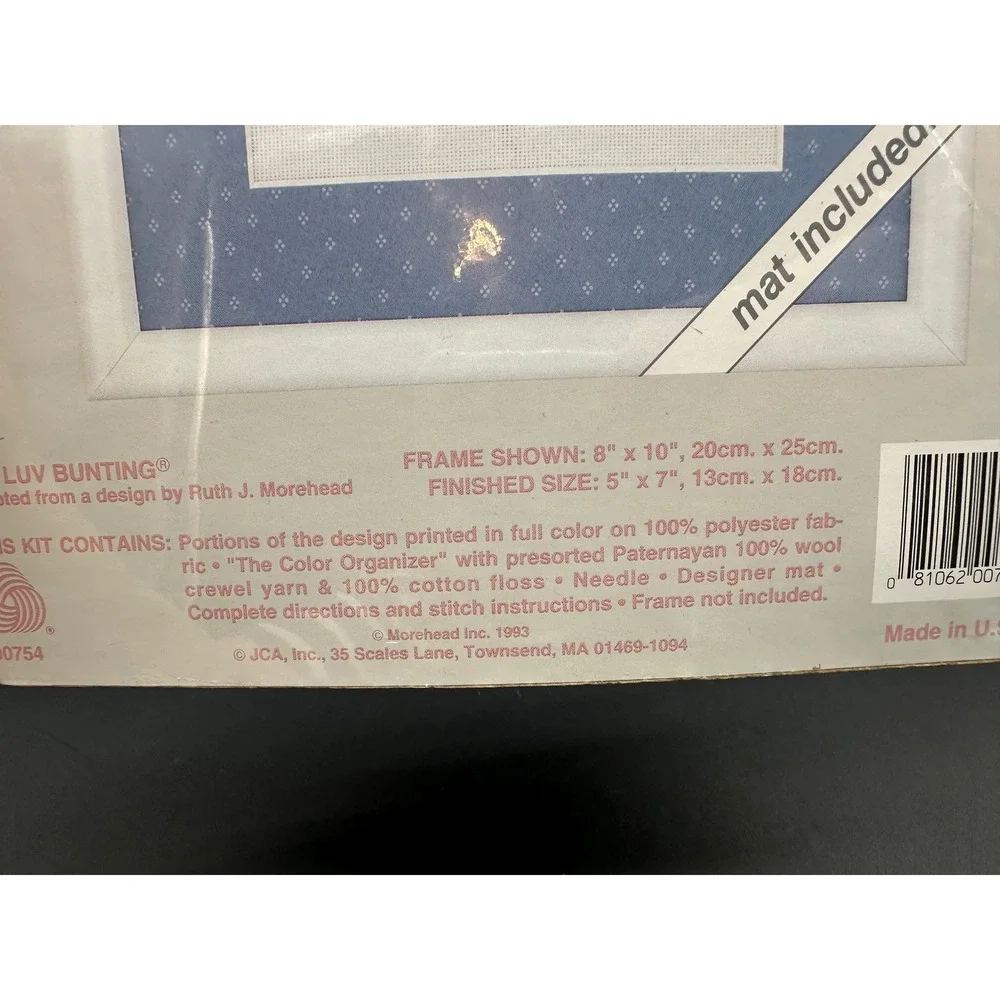 Weekenders Lil Luv Bunting Crewel Kit Baby‎ Cradle Bunny Costume Cozy Sleepy